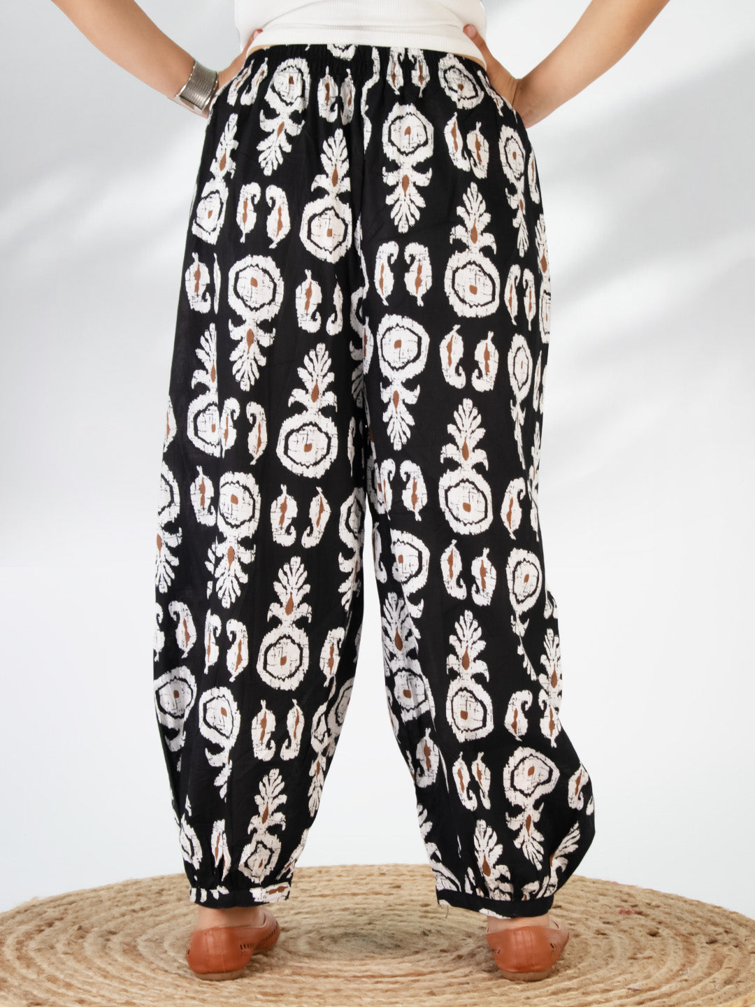 Printed Cotton Balloon Salwar - BlackBoho