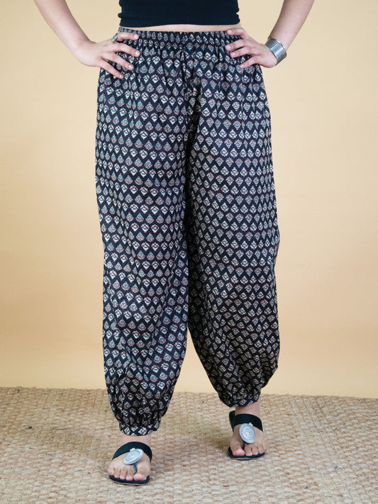 Printed Cotton Balloon Salwar - BlackButti