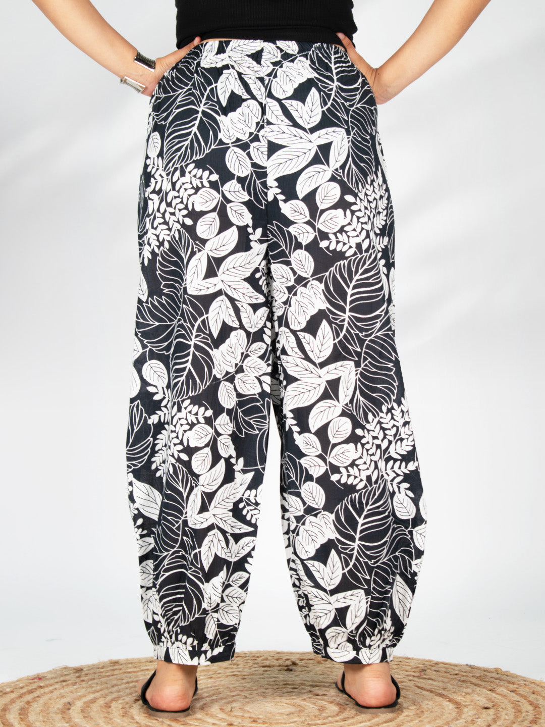 Printed Cotton Balloon Salwar - BlackGrove