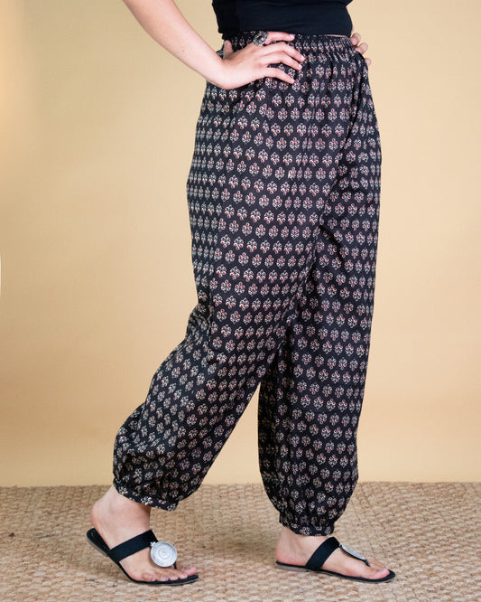 Printed Cotton Balloon Salwar - BlackNoor
