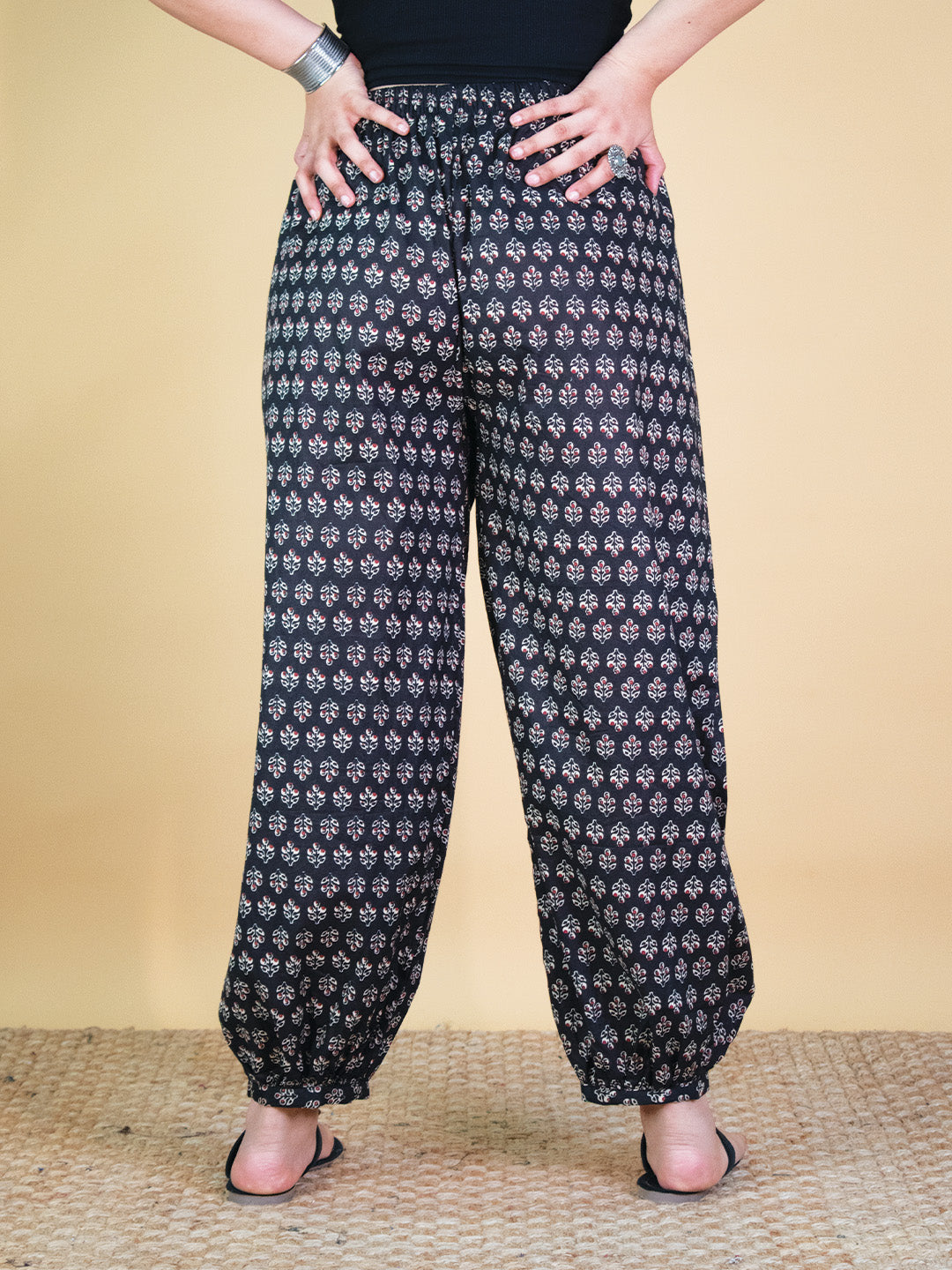 Printed Cotton Balloon Salwar - BlackNoor
