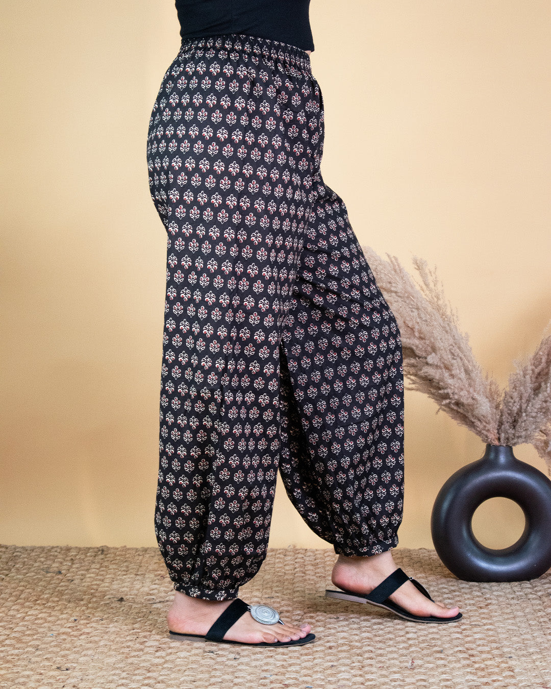 Printed Cotton Balloon Salwar - BlackNoor
