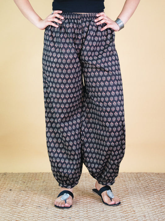 Printed Cotton Balloon Salwar - BlackNoor