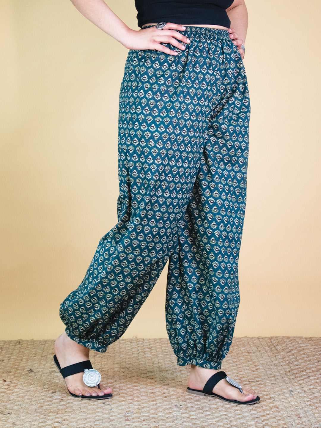 Printed Cotton Balloon Salwar - GreenButti