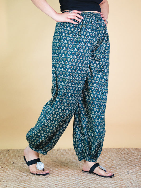 Printed Cotton Balloon Salwar - GreenButti