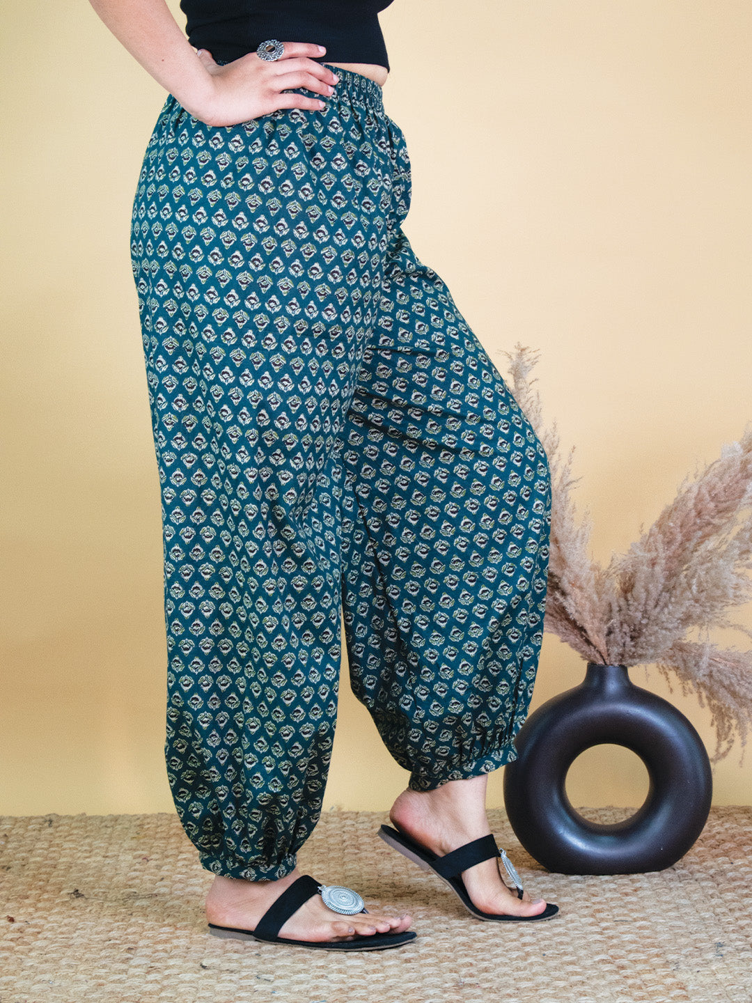 Printed Cotton Balloon Salwar - GreenButti