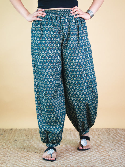 Printed Cotton Balloon Salwar - GreenButti