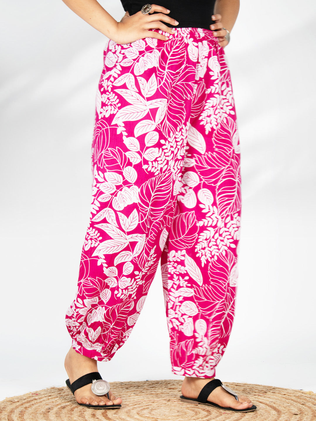 Printed Cotton Balloon Salwar - MagentaGrove