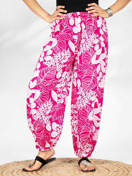 Printed Cotton Balloon Salwar - MagentaGrove