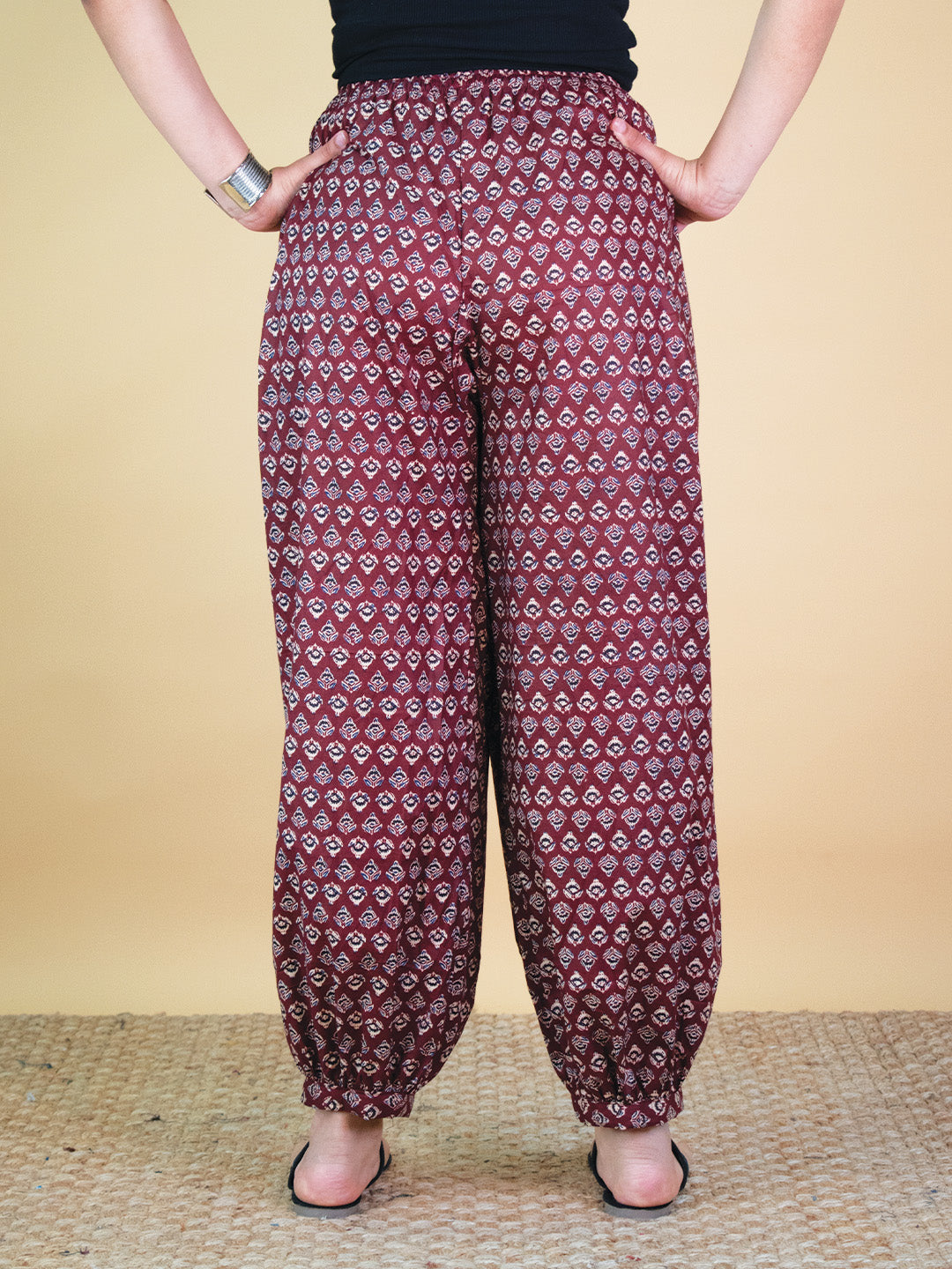 Printed Cotton Balloon Salwar - MaroonButti