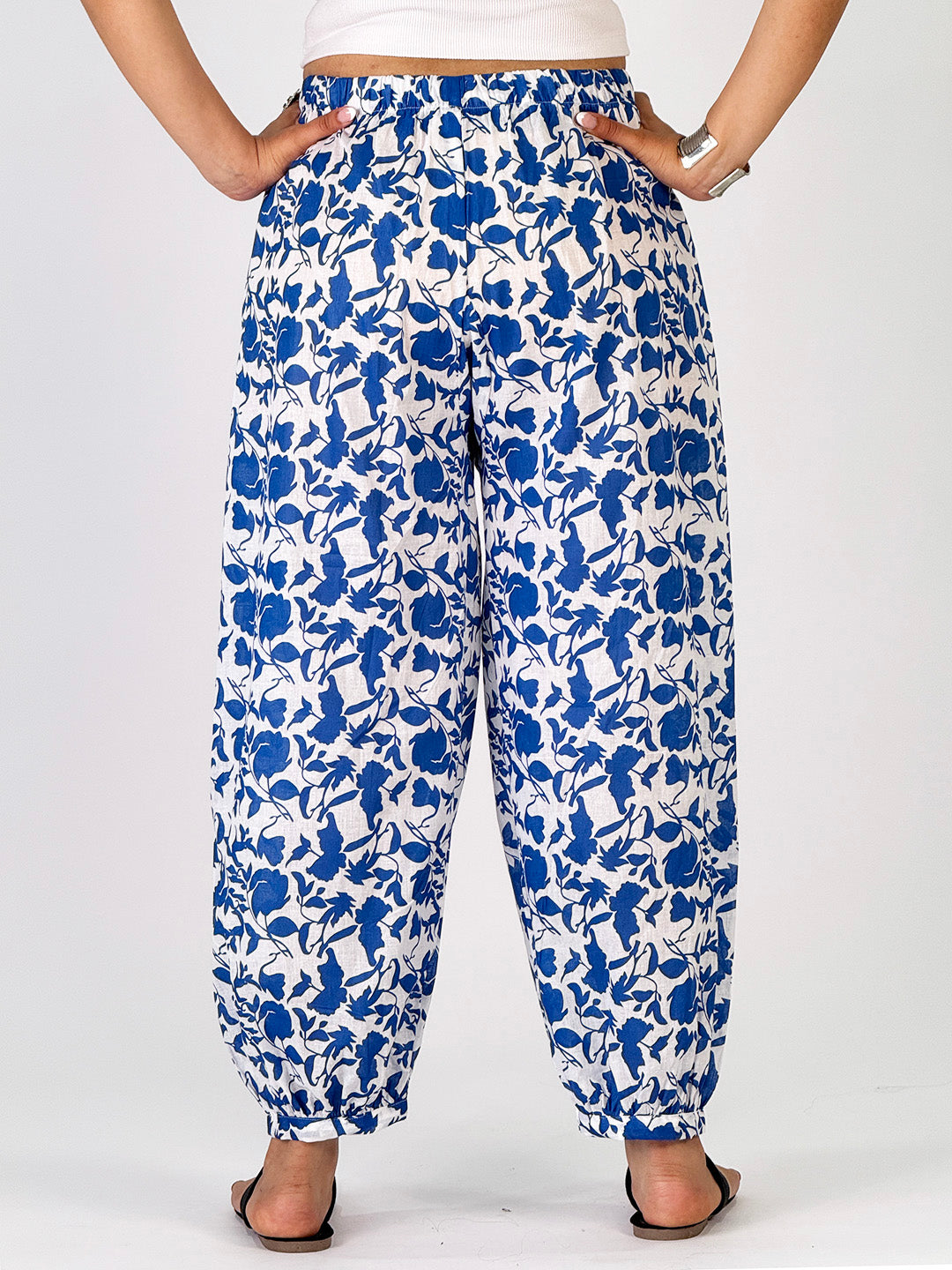 Printed CottonSlub Balloon Salwar - IndigoBloom