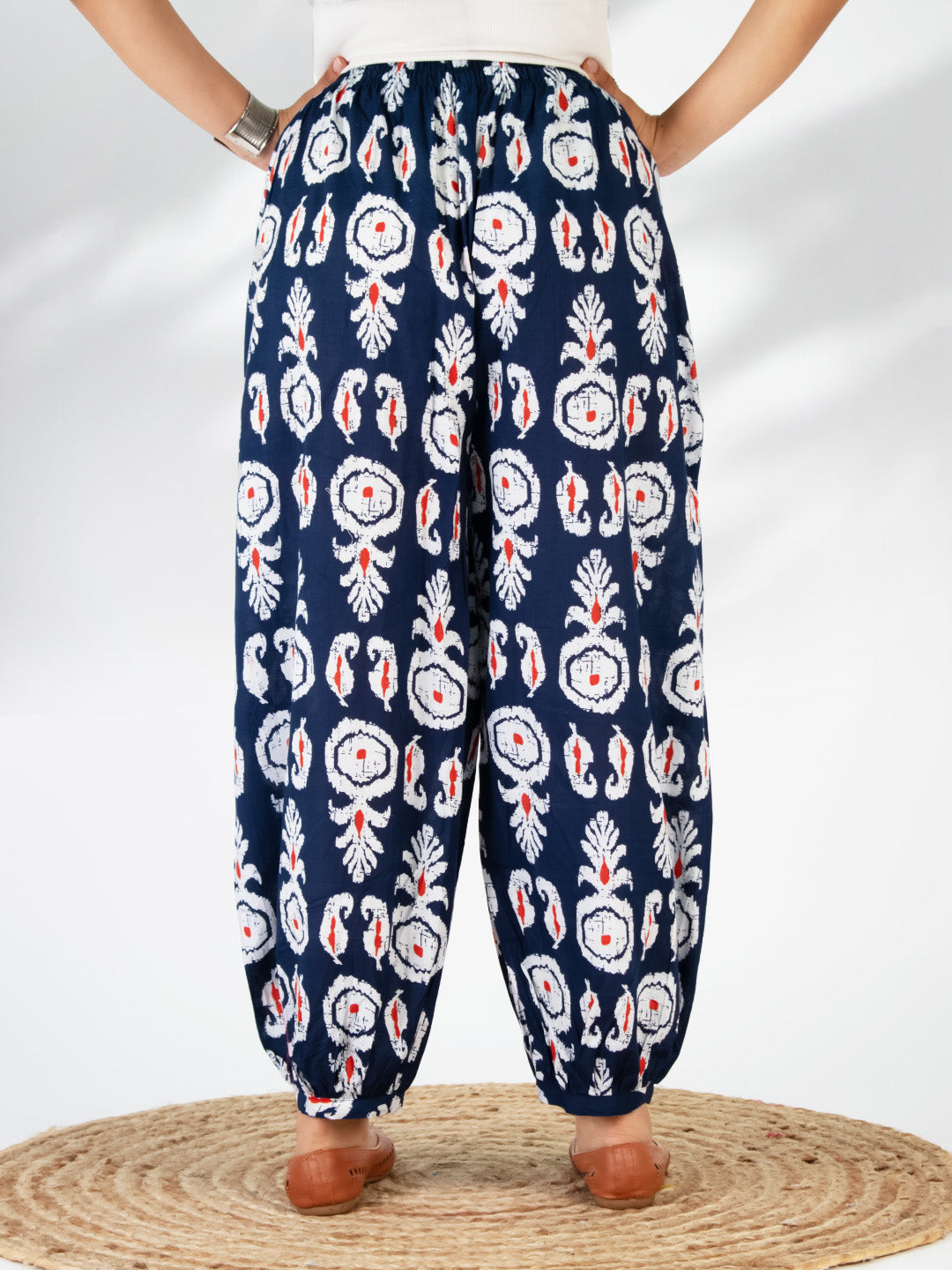 Printed Cotton Balloon Salwar - NavyBoho