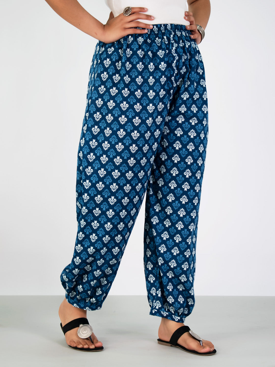 Printed Cotton Balloon Salwar - Neelphool