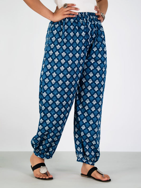 Printed Cotton Balloon Salwar - Neelphool