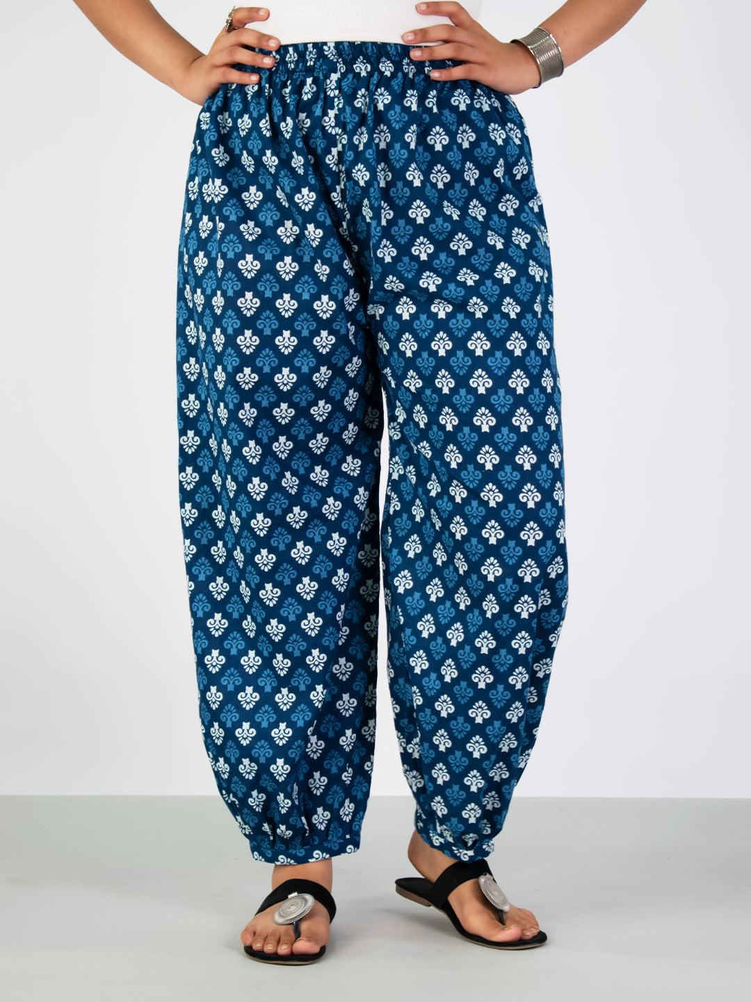 Printed Cotton Balloon Salwar - Neelphool