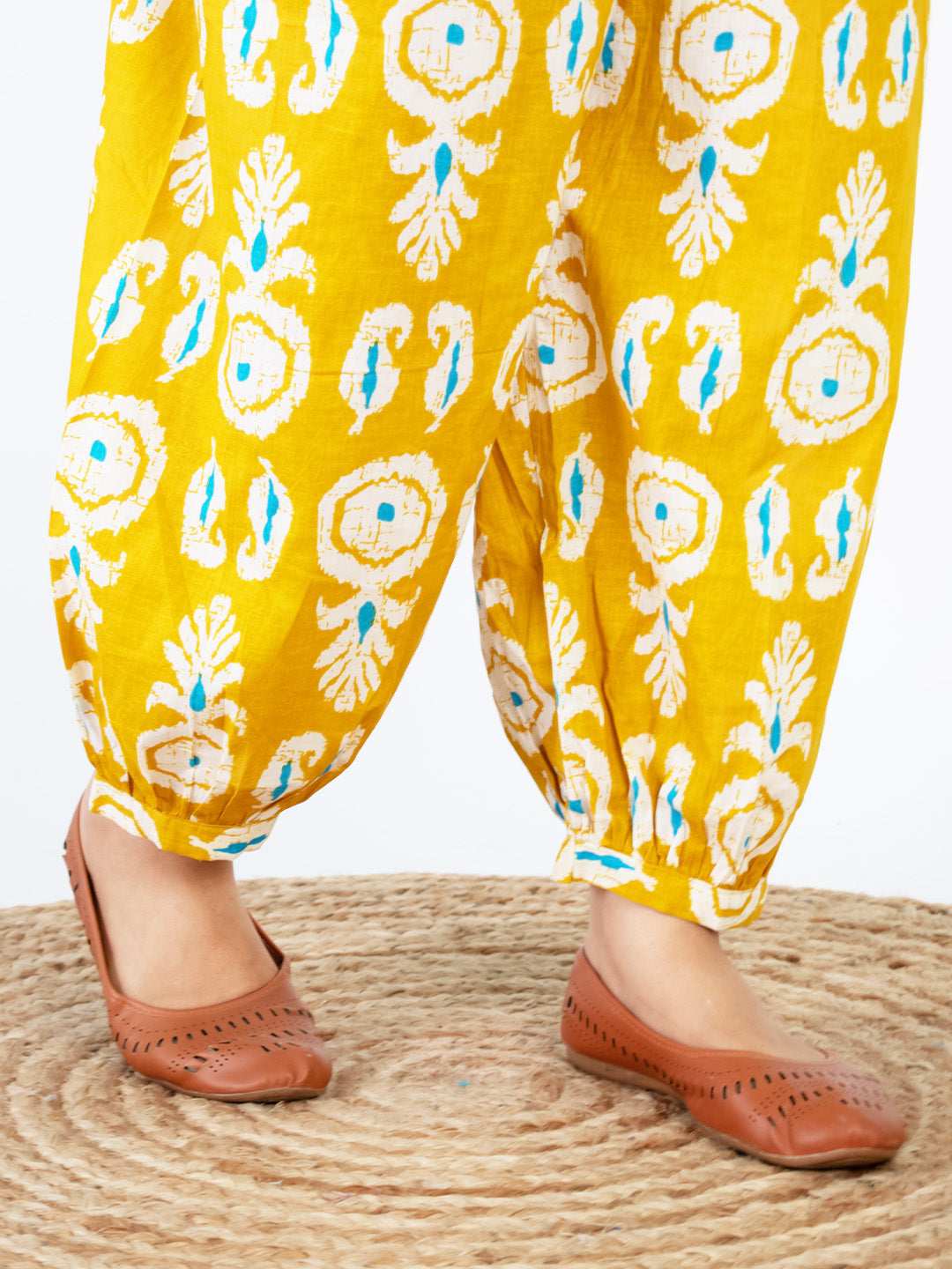 Printed Cotton Balloon Salwar - YellowBoho