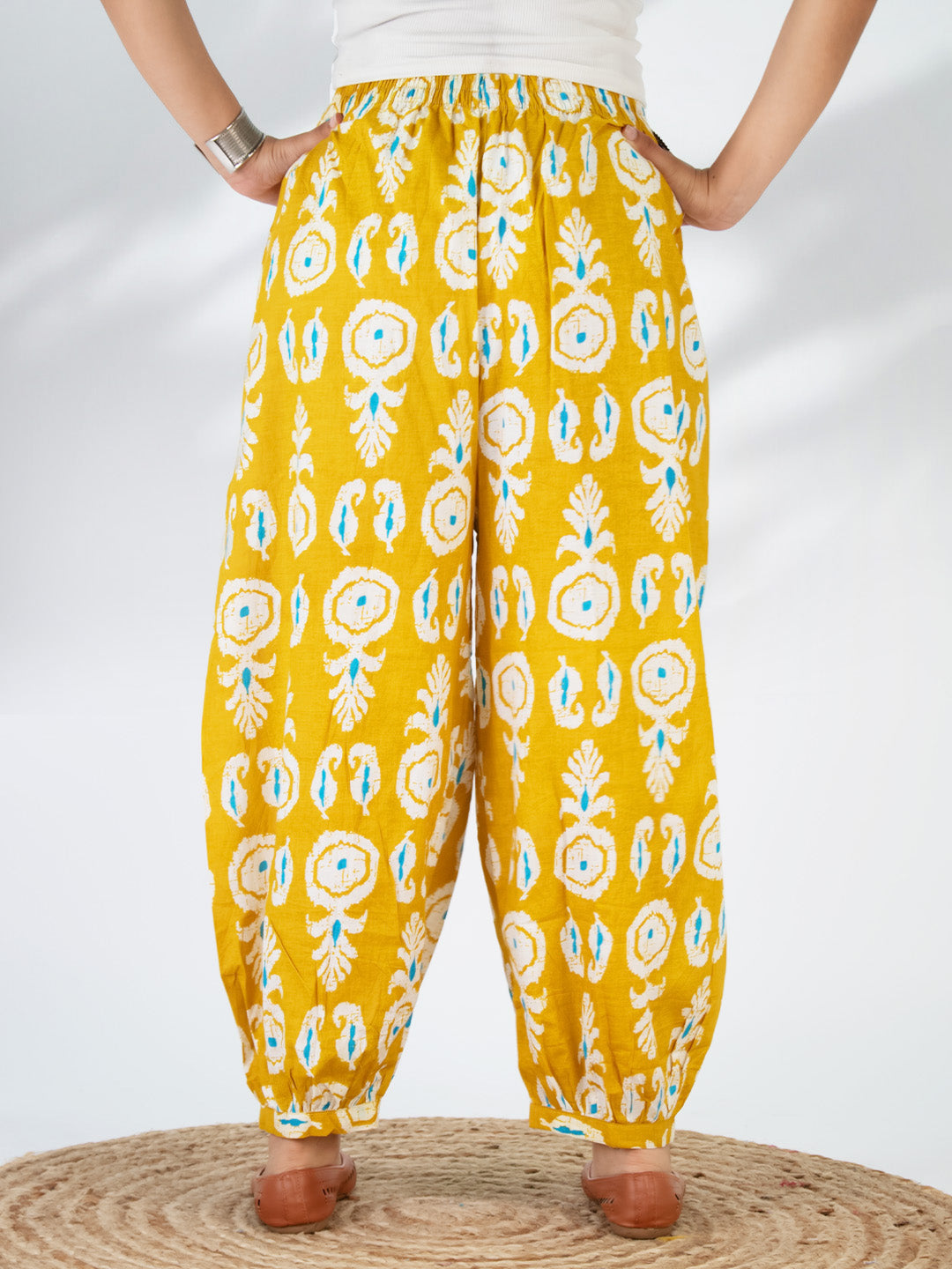 Printed Cotton Balloon Salwar - YellowBoho