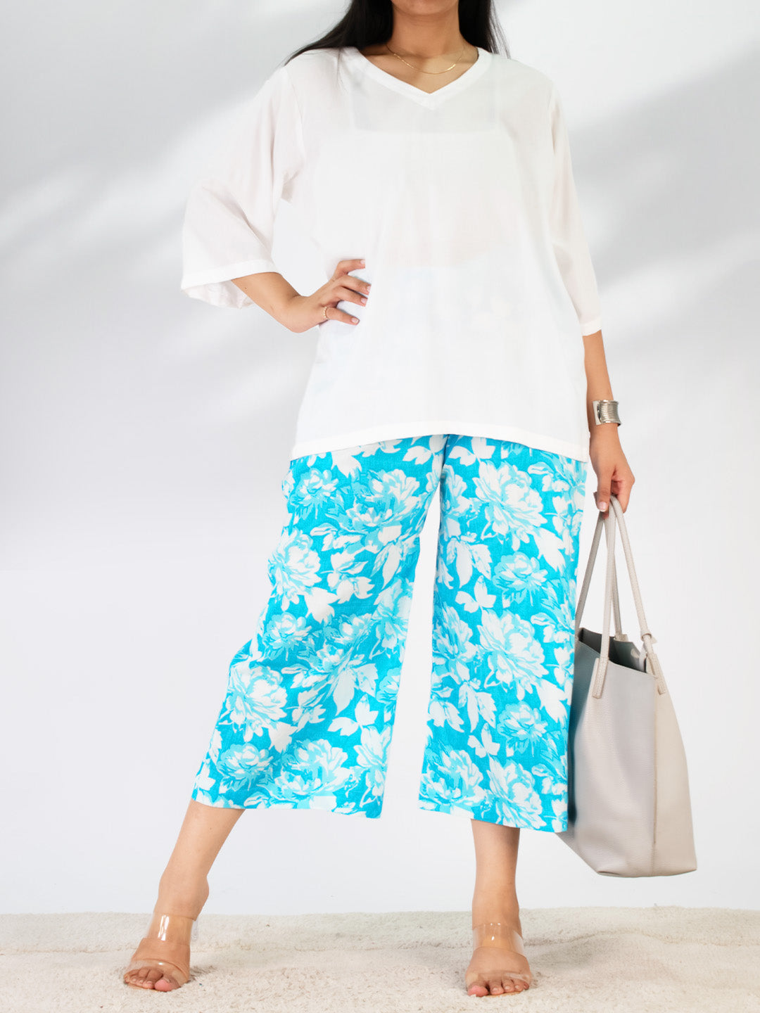 Printed Cotton Culottes - BluePetals