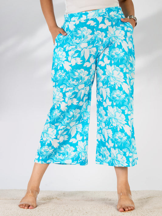 Printed Cotton Culottes - BluePetals