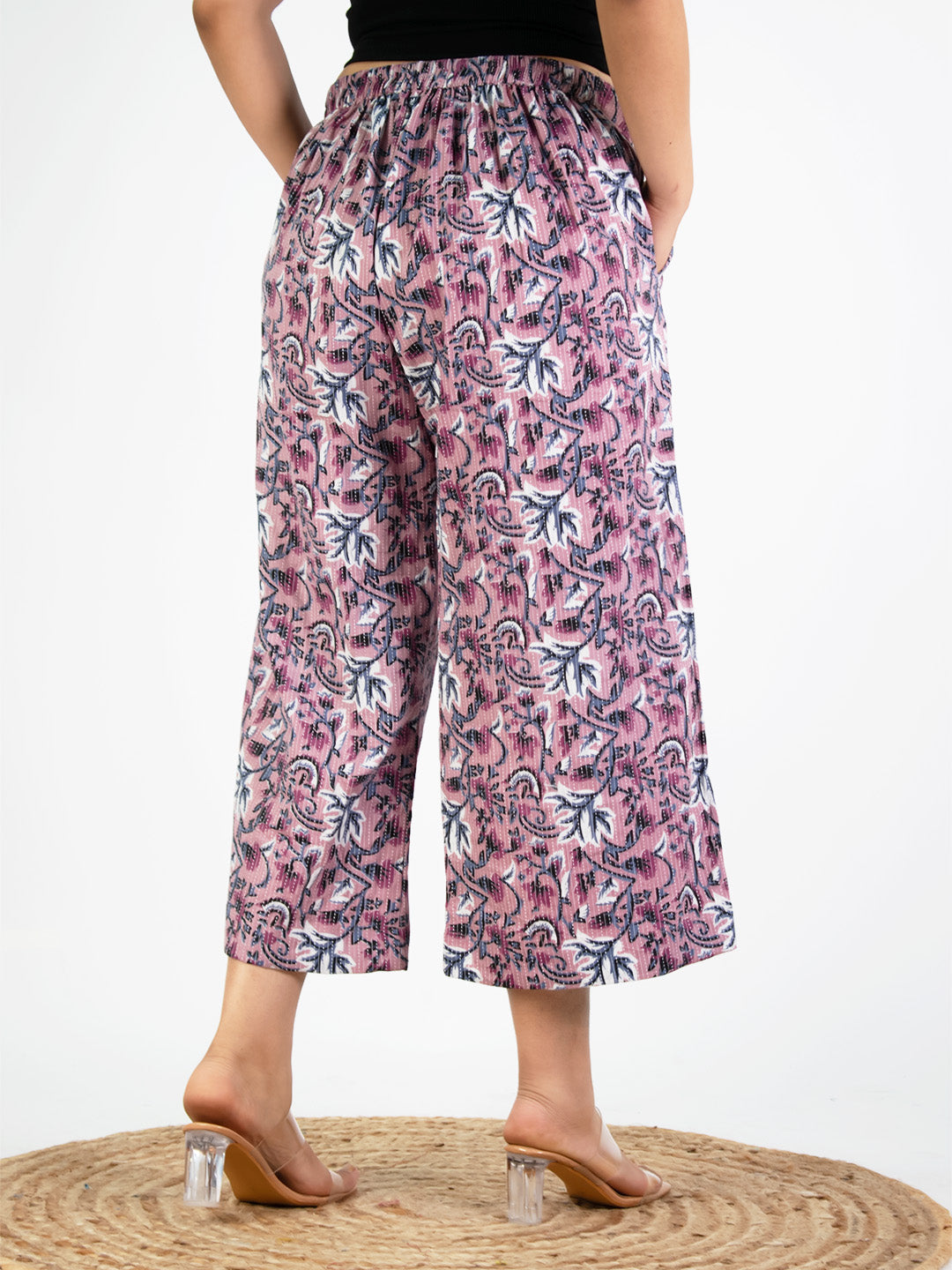 Printed Cotton Culottes - BlushKantha