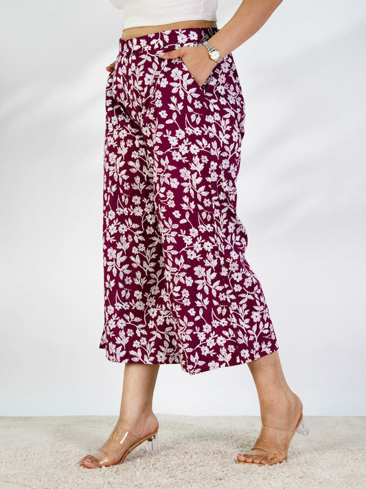 Printed Cotton Culottes - Botanica