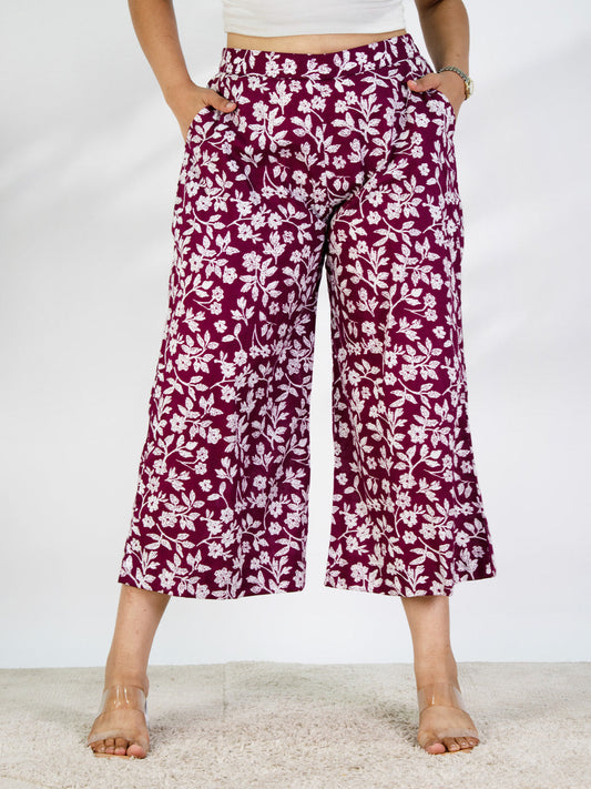 Printed Cotton Culottes - Botanica