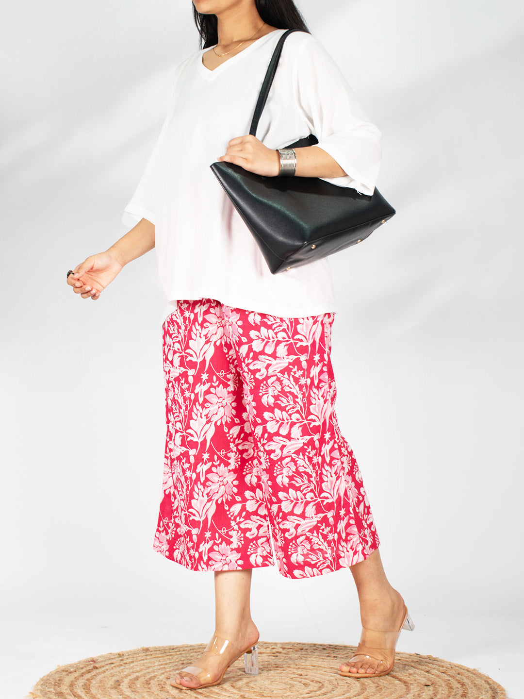 Printed Cotton Culottes - FuschiaLush