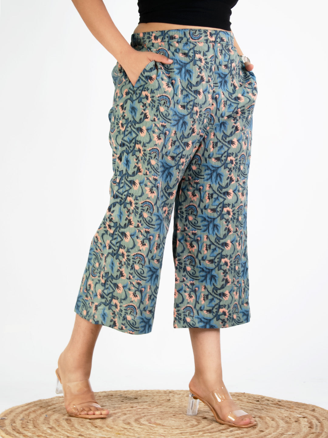 Printed Cotton Culottes - GreenKantha