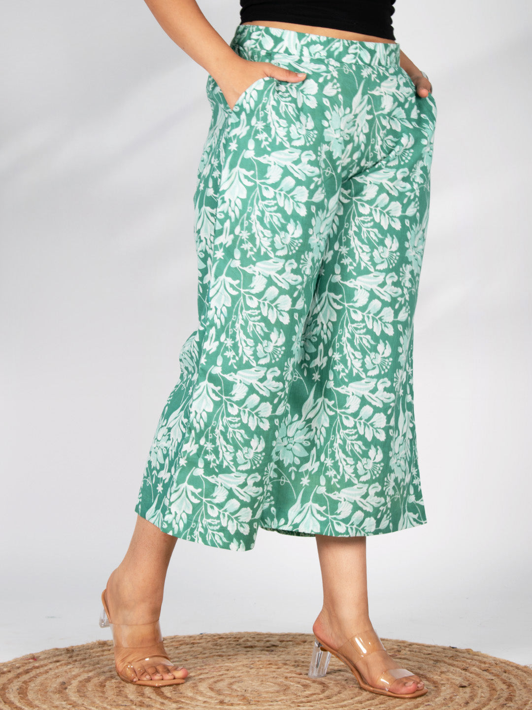 Printed Cotton Culottes - GreenLush