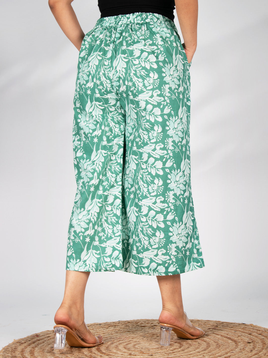 Printed Cotton Culottes - GreenLush