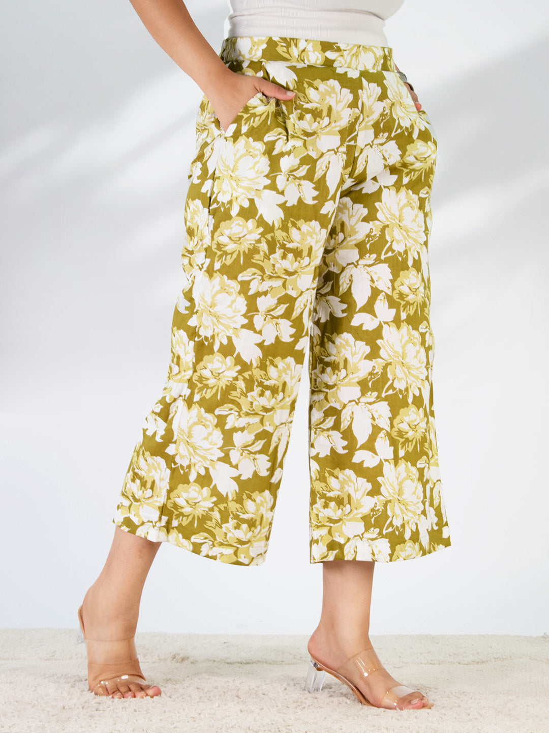 Printed Cotton Culottes - GreenPetals