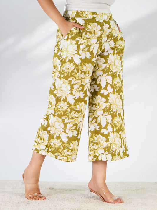 Printed Cotton Culottes - GreenPetals