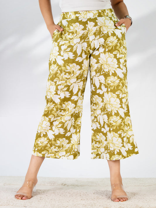 Printed Cotton Culottes - GreenPetals