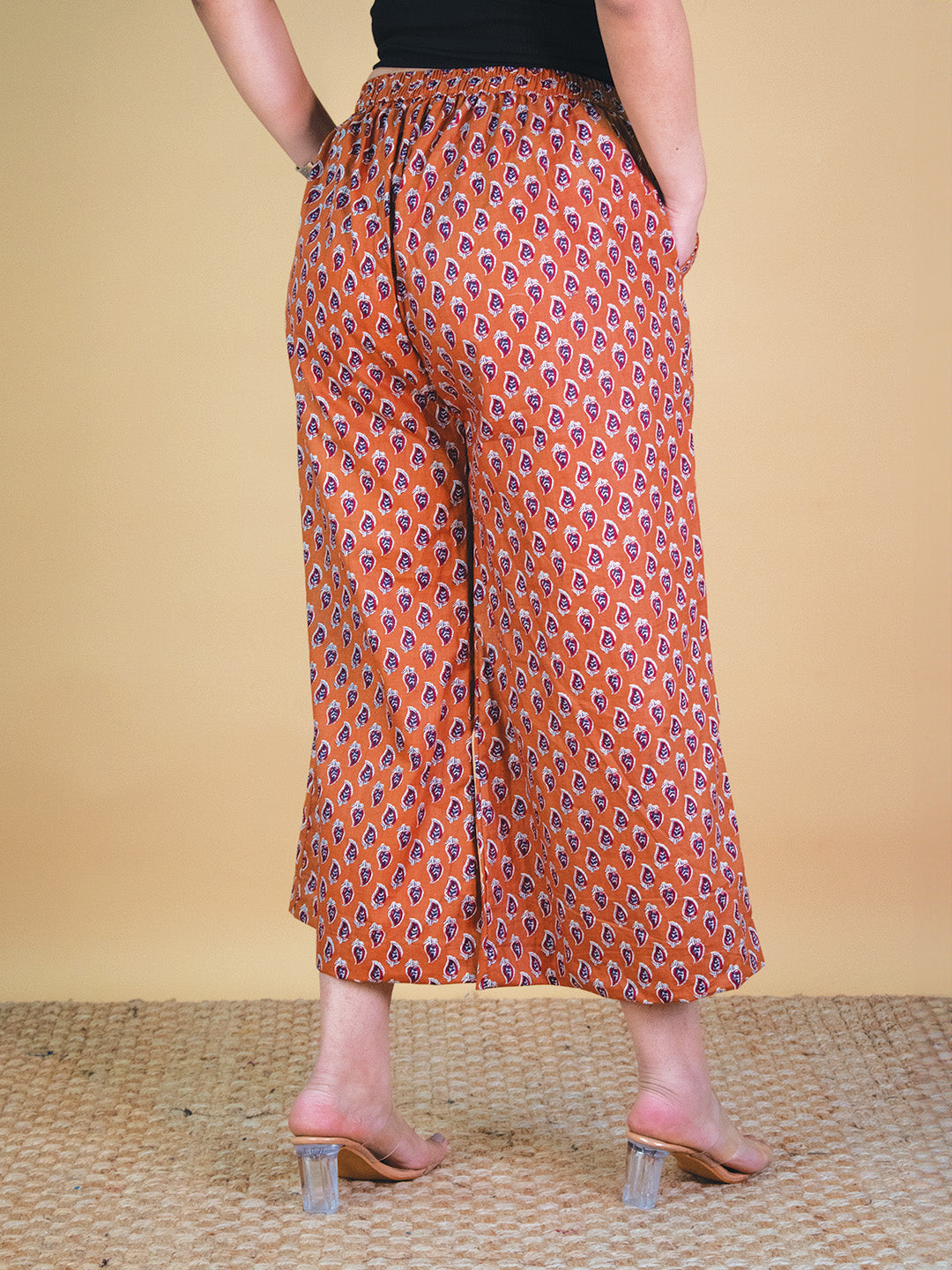 Printed Cotton Culottes - OrangePankh