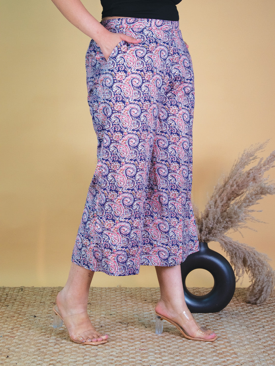 Printed Cotton Culottes - PurplePaisley