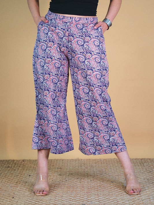 Printed Cotton Culottes - PurplePaisley