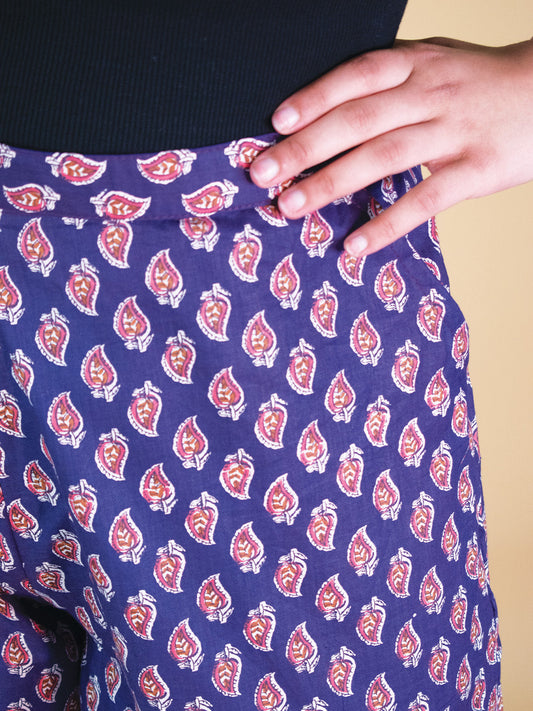 Printed Cotton Culottes - PurplePankh
