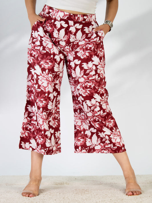 Printed Cotton Culottes - RedPetals