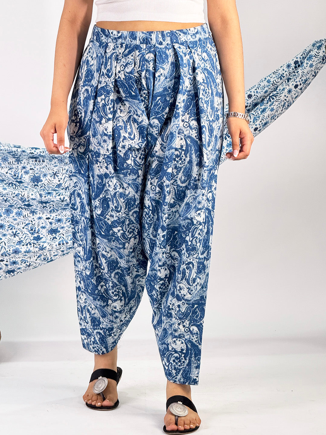 Printed Cotton Farshi Salwar - IndigoBreeze