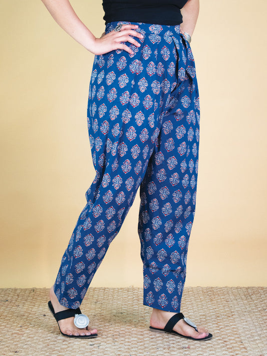 Printed Cotton Farshi Salwar - NavyMotif