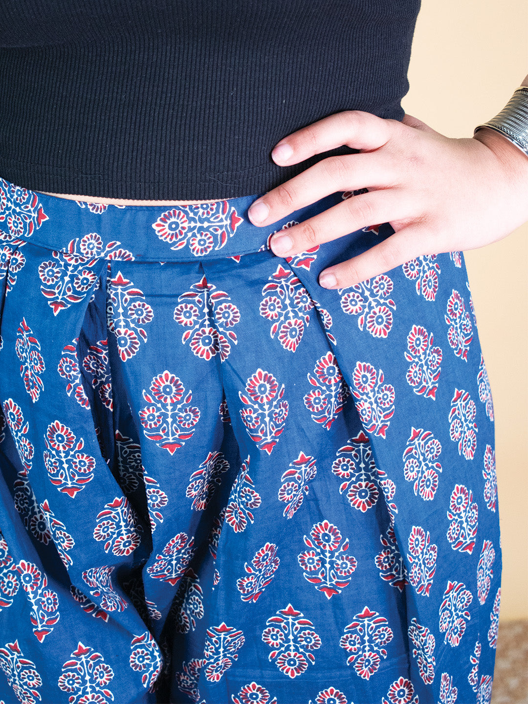Printed Cotton Farshi Salwar - NavyMotif