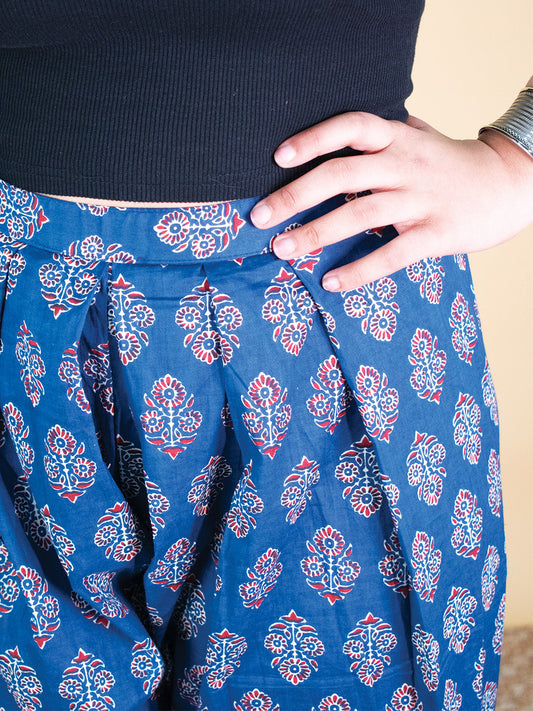 Printed Cotton Farshi Salwar - NavyMotif