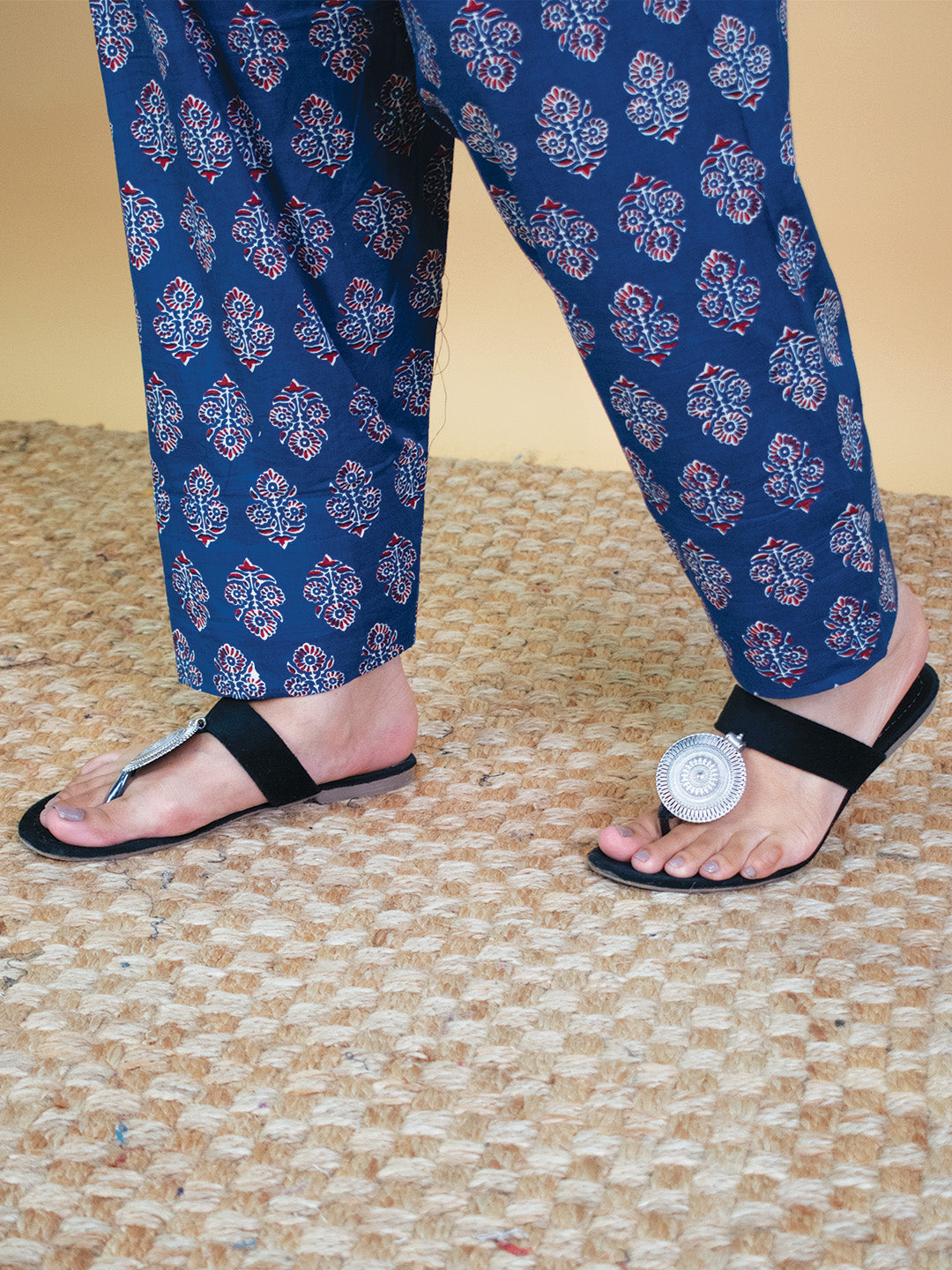 Printed Cotton Farshi Salwar - NavyMotif