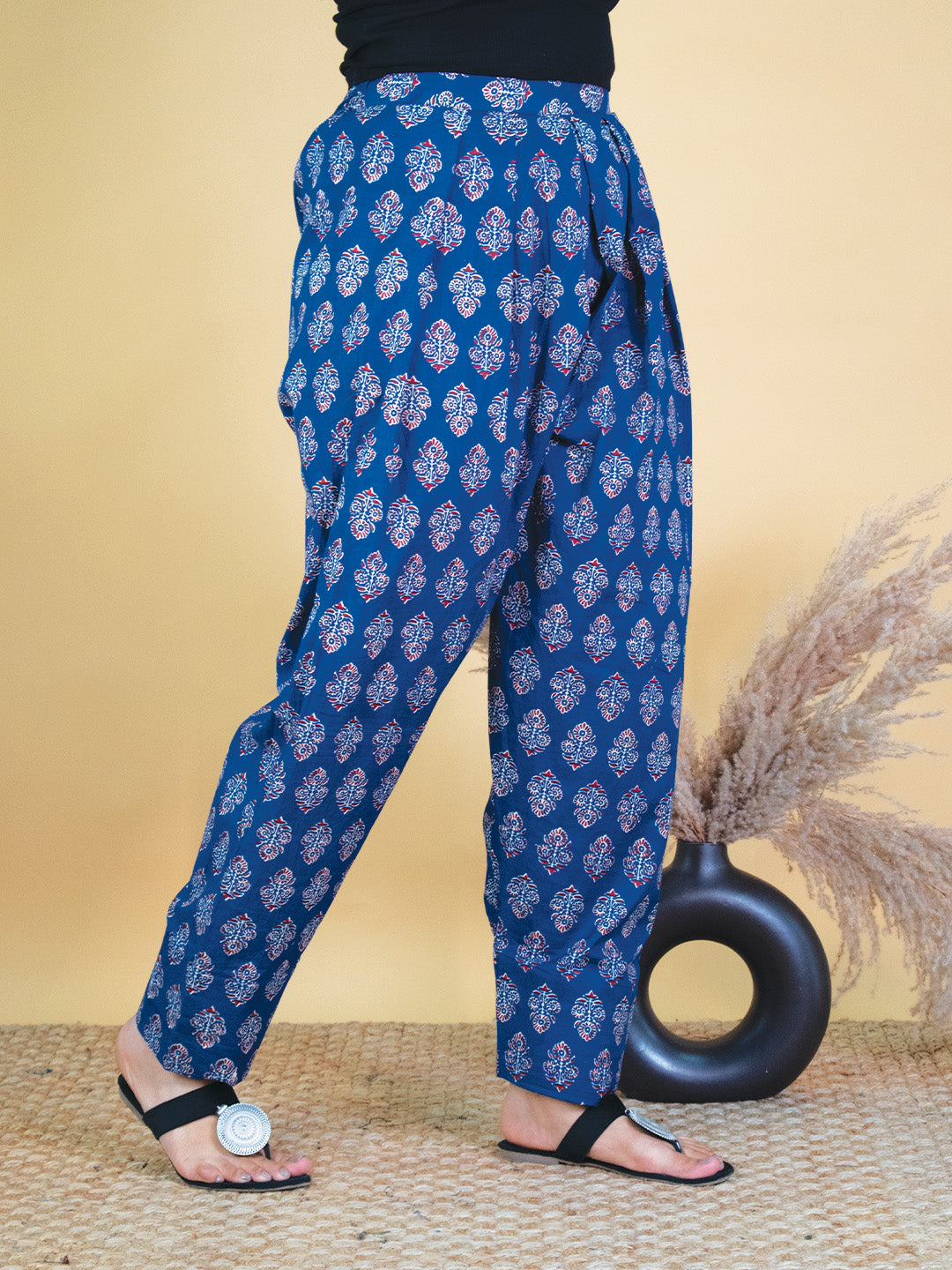 Printed Cotton Farshi Salwar - NavyMotif
