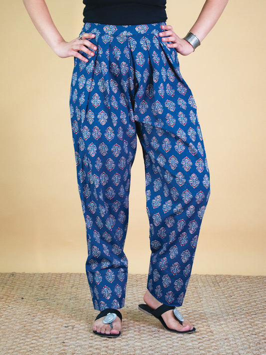Printed Cotton Farshi Salwar - NavyMotif