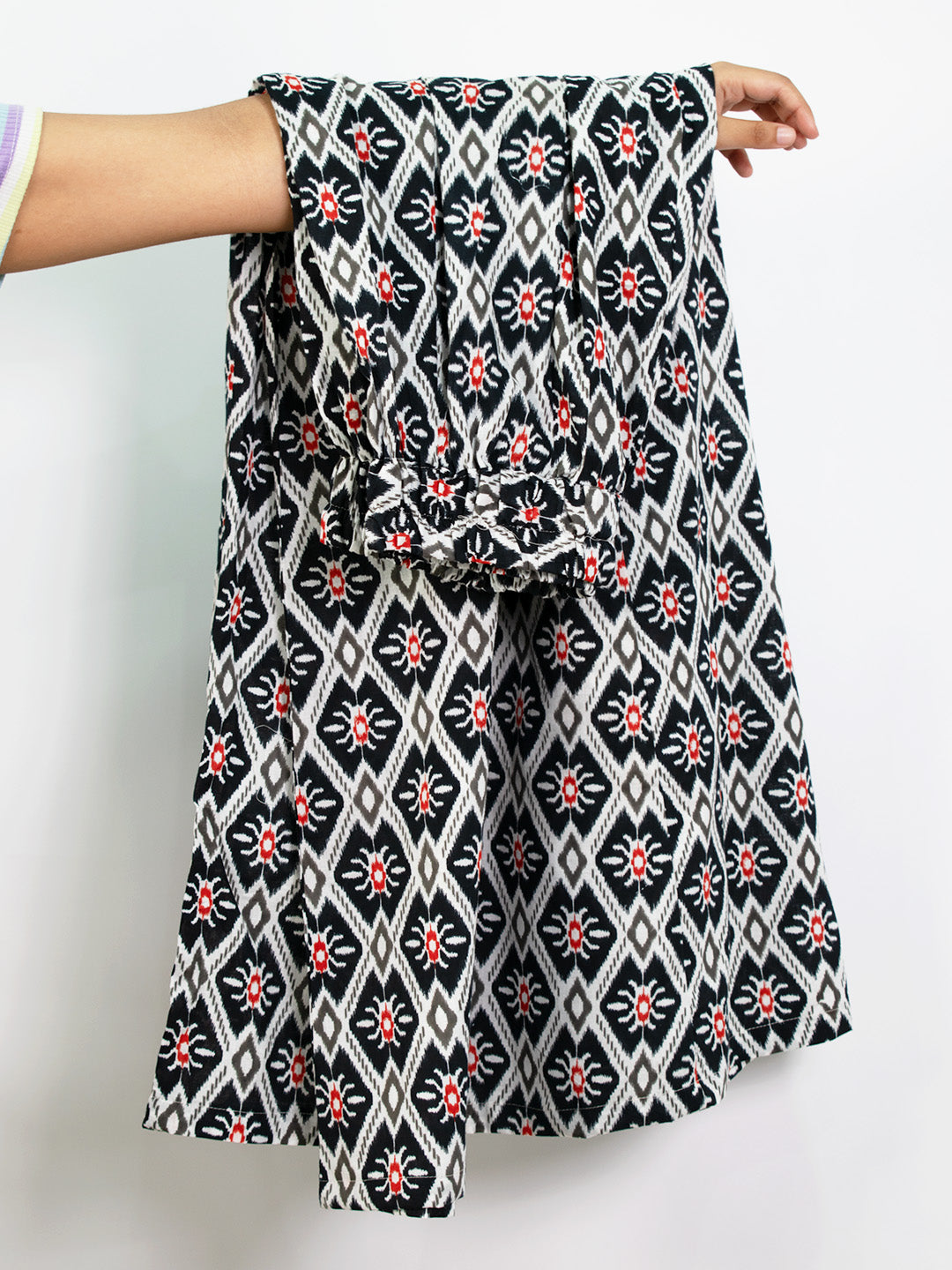 Printed Cotton Flared Palazzo - BlackStencil