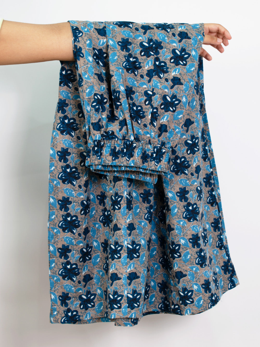 Printed Cotton Flared Palazzo - BluePhoolkari