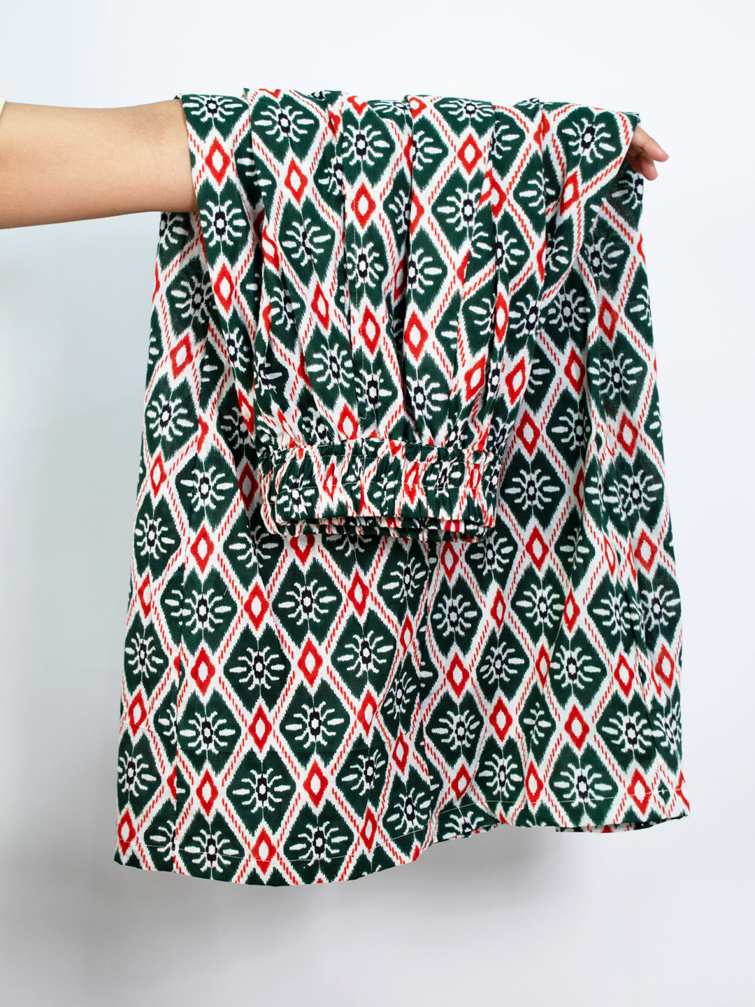 Printed Cotton Flared Palazzo - GreenStencil
