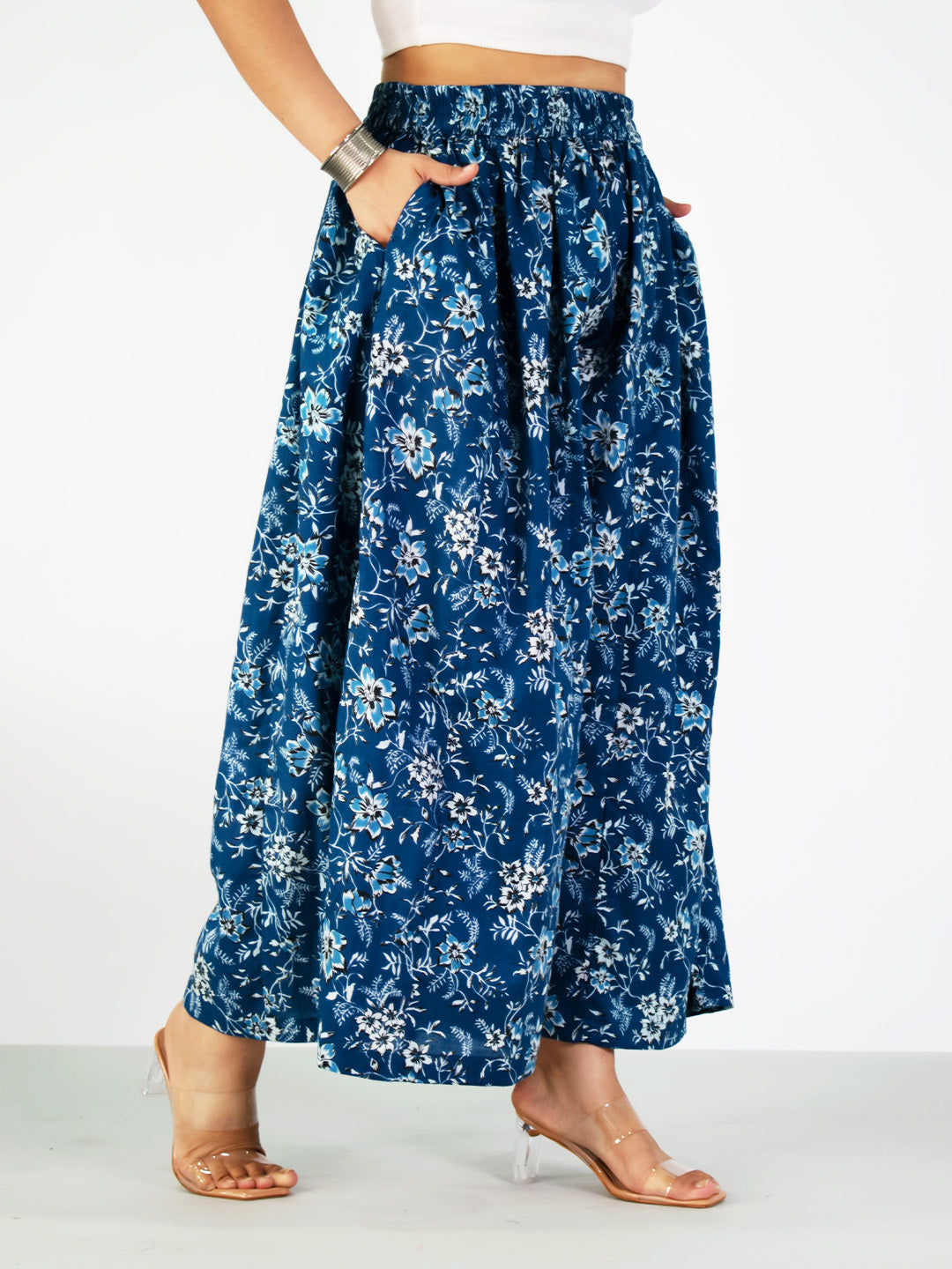 Printed Cotton Flared Palazzo - NeelSaar