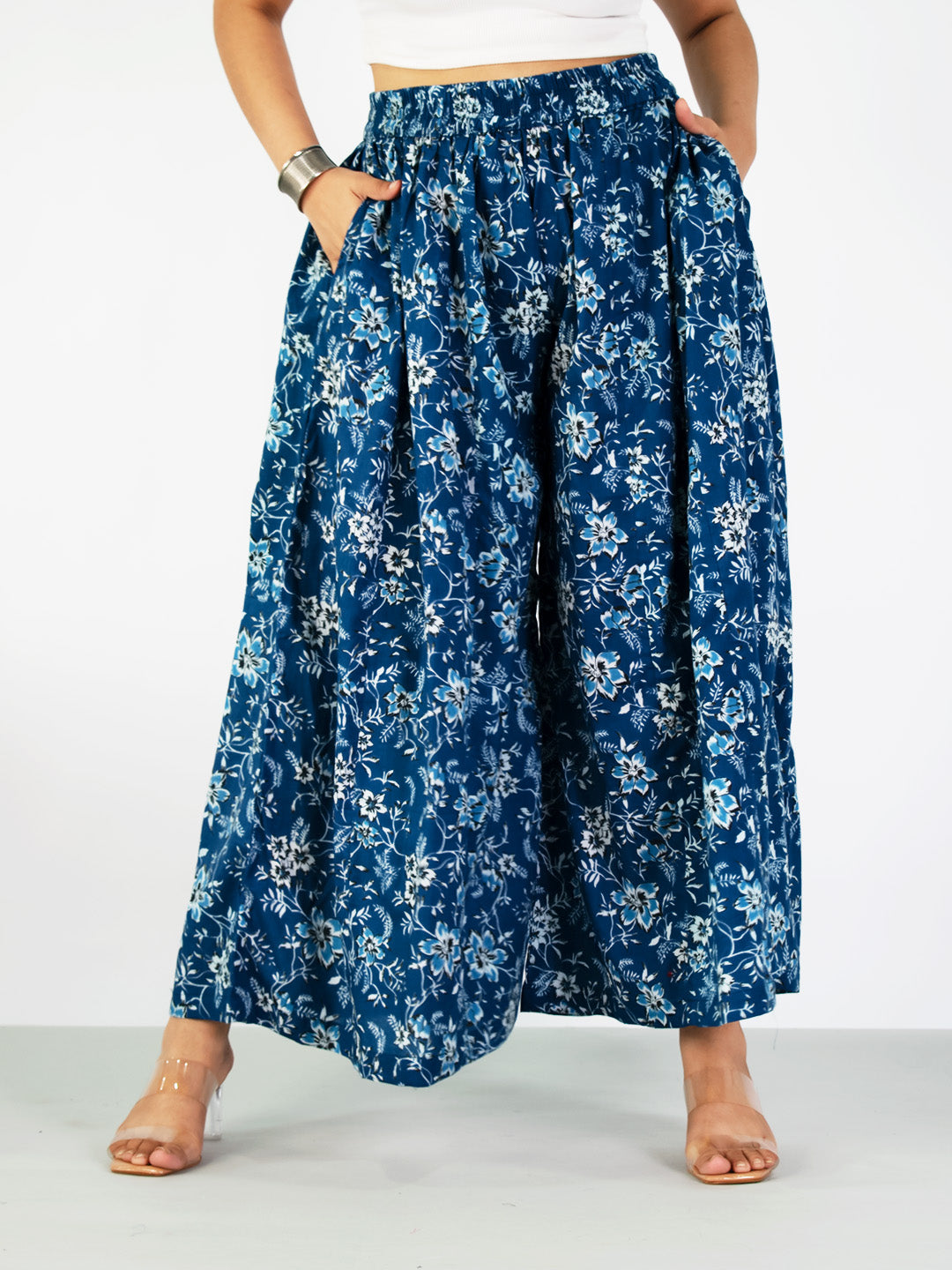 Printed Cotton Flared Palazzo - NeelSaar